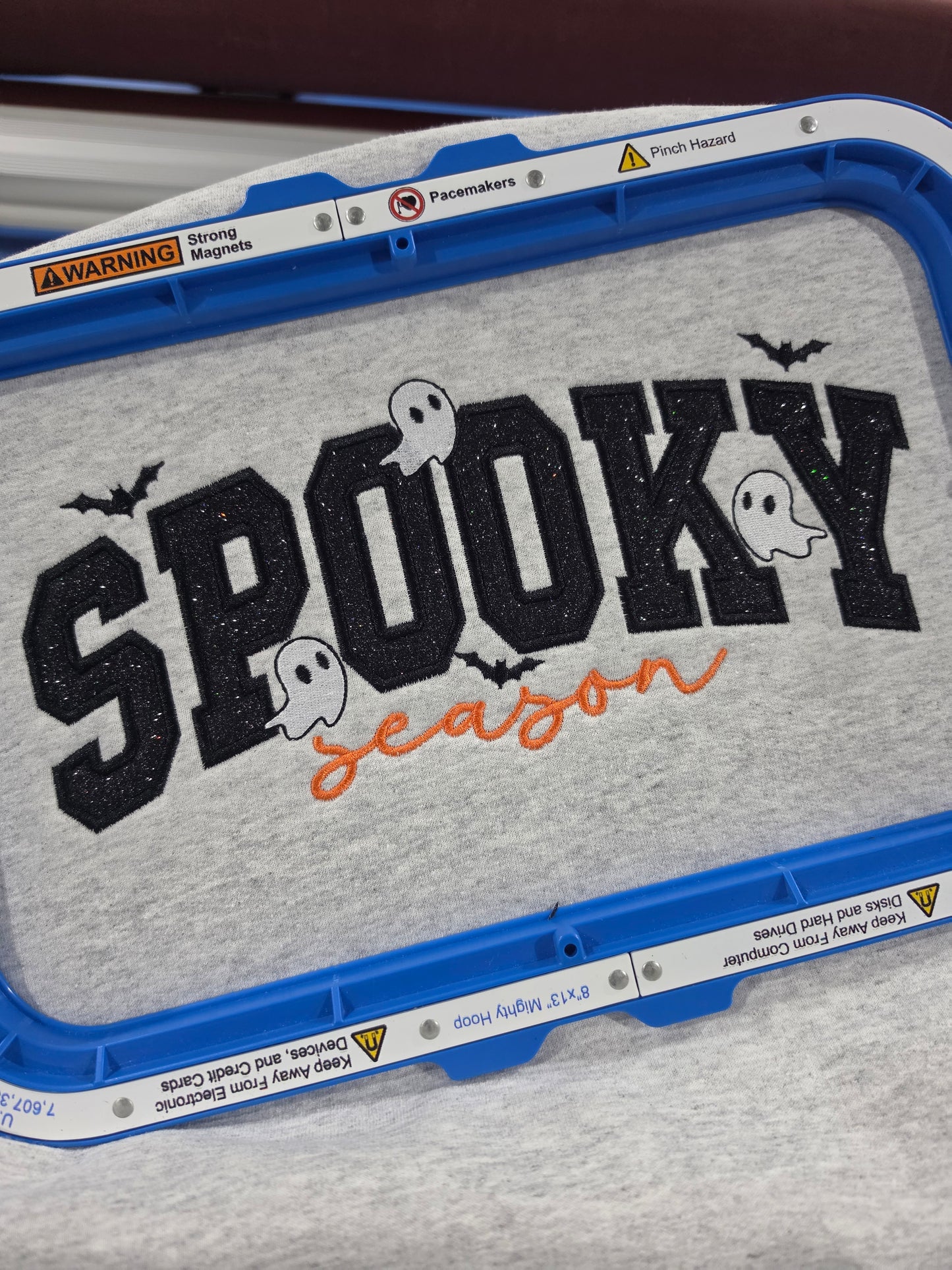 Spooky Season Glitter Embroidered Sweatshirt
