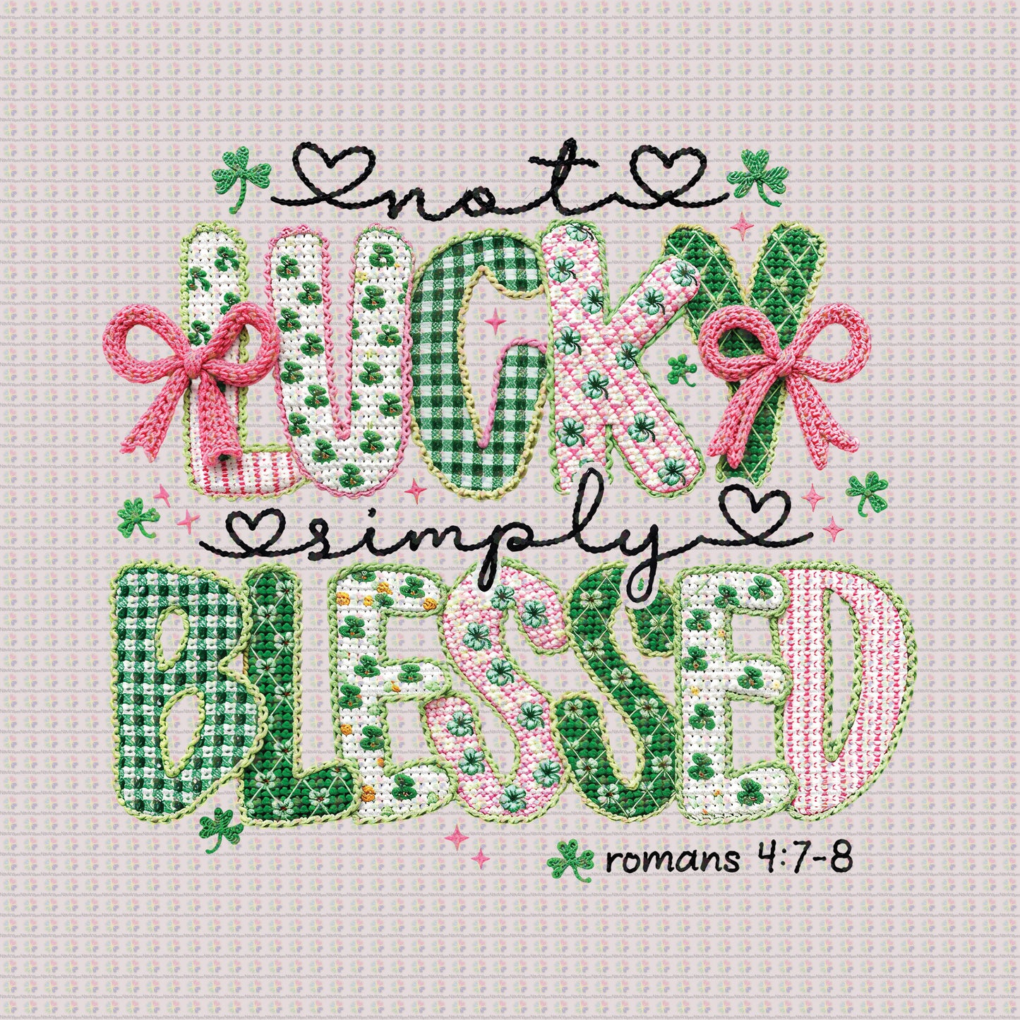 Faux Yarn Not Lucky Simply Blessed