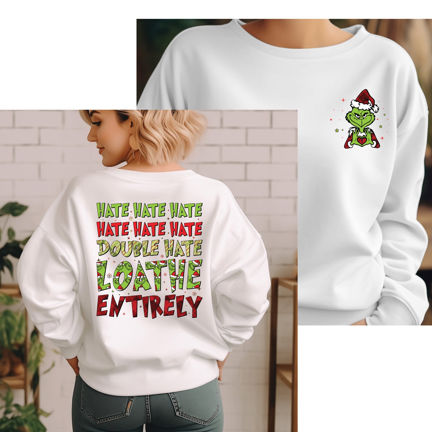 Hate Hate Hate Double Hate Loathe Entirely with Pocket Set DTF Tansfer