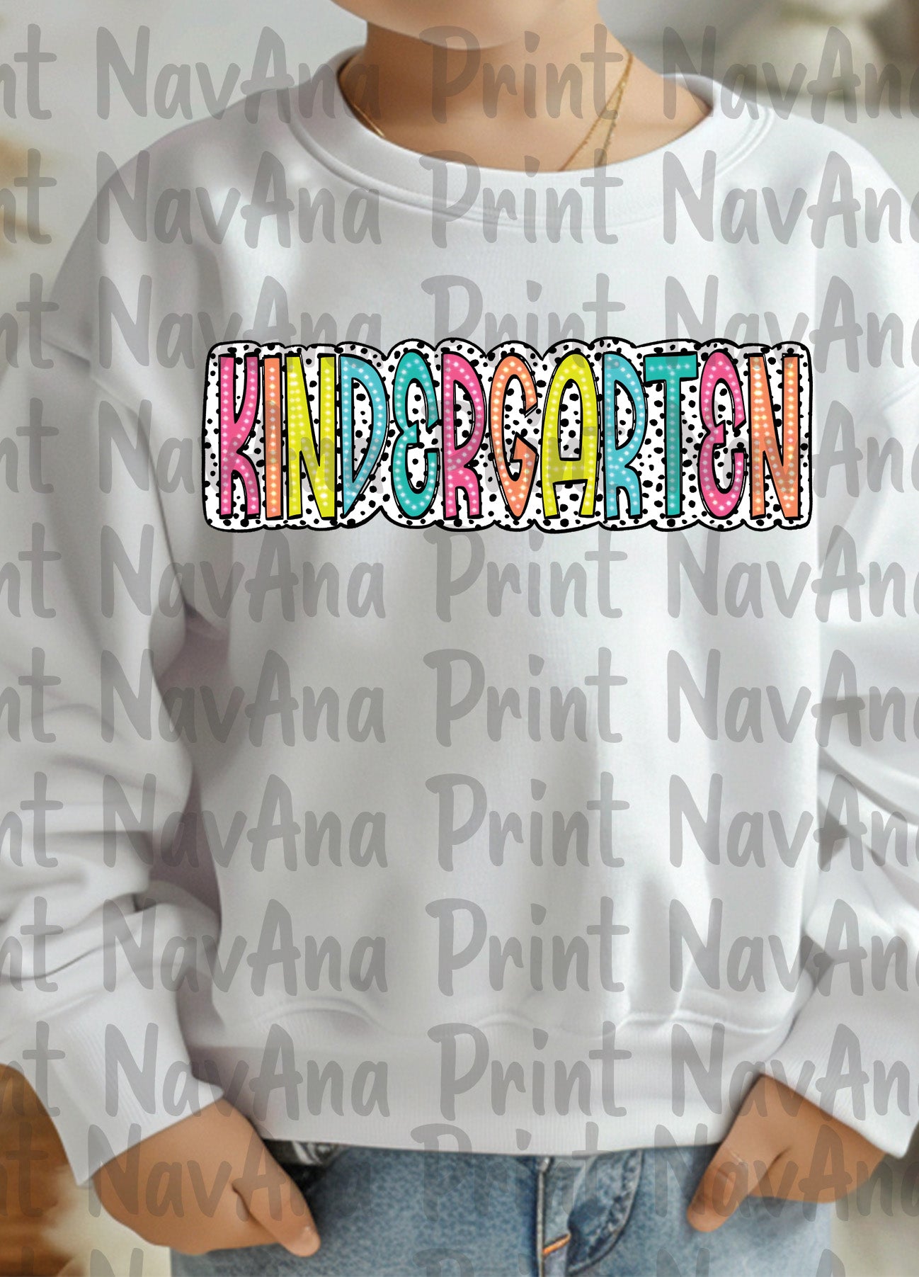 Kindergarten Bright Colorful, Dalmatian, Dotted DTF Transfer