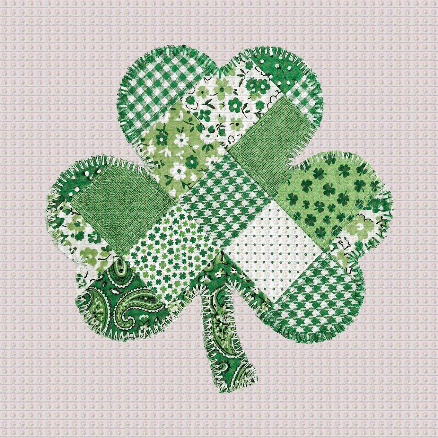 Faux Patchwork Lucky Clover