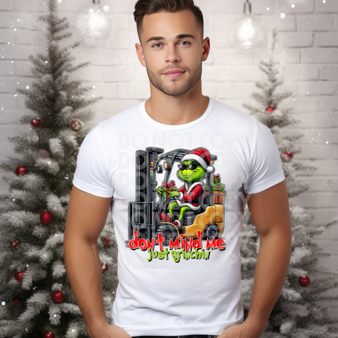 Forklift Driver Green Guy DTF Transfer