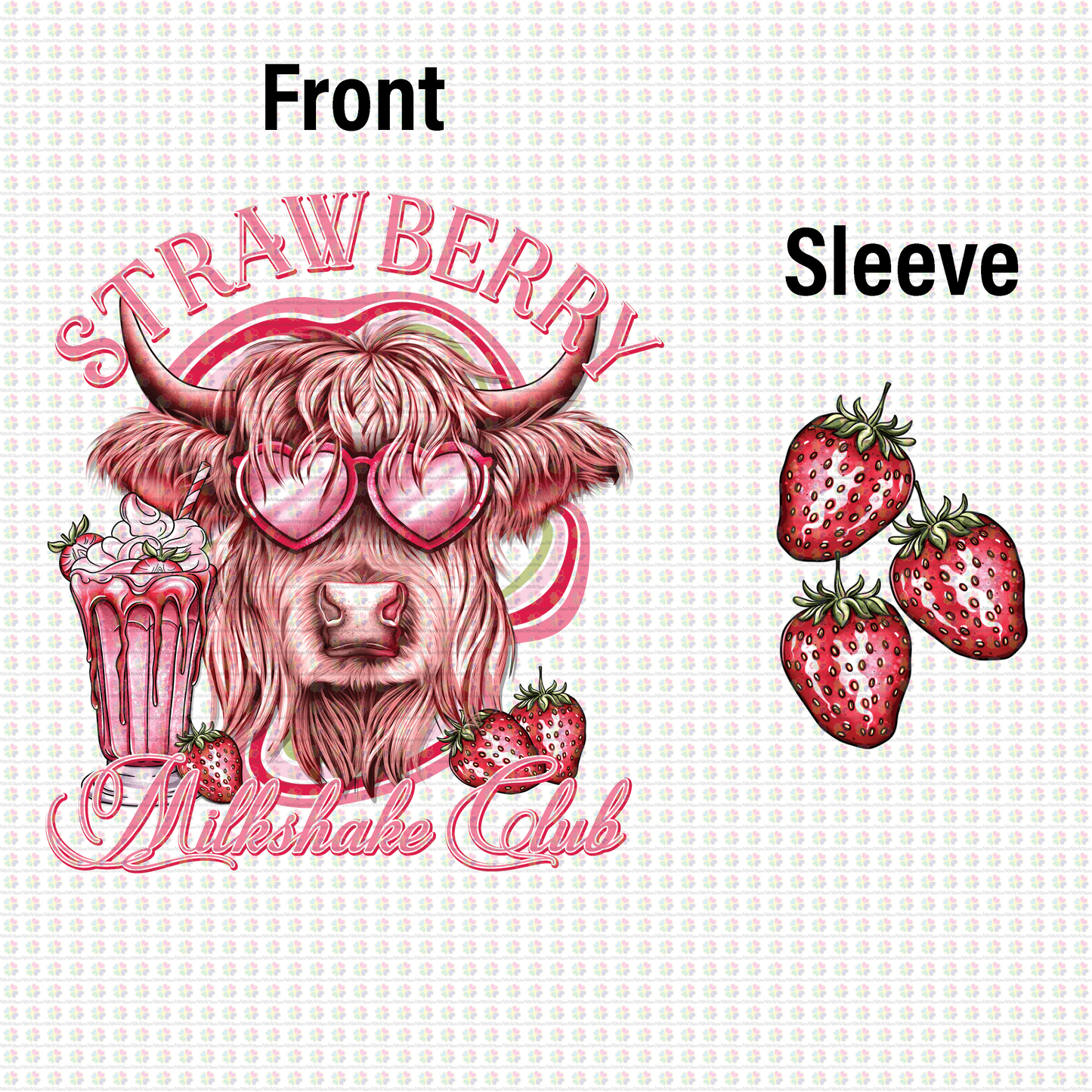StrawBerry Milkshake Highland Cow