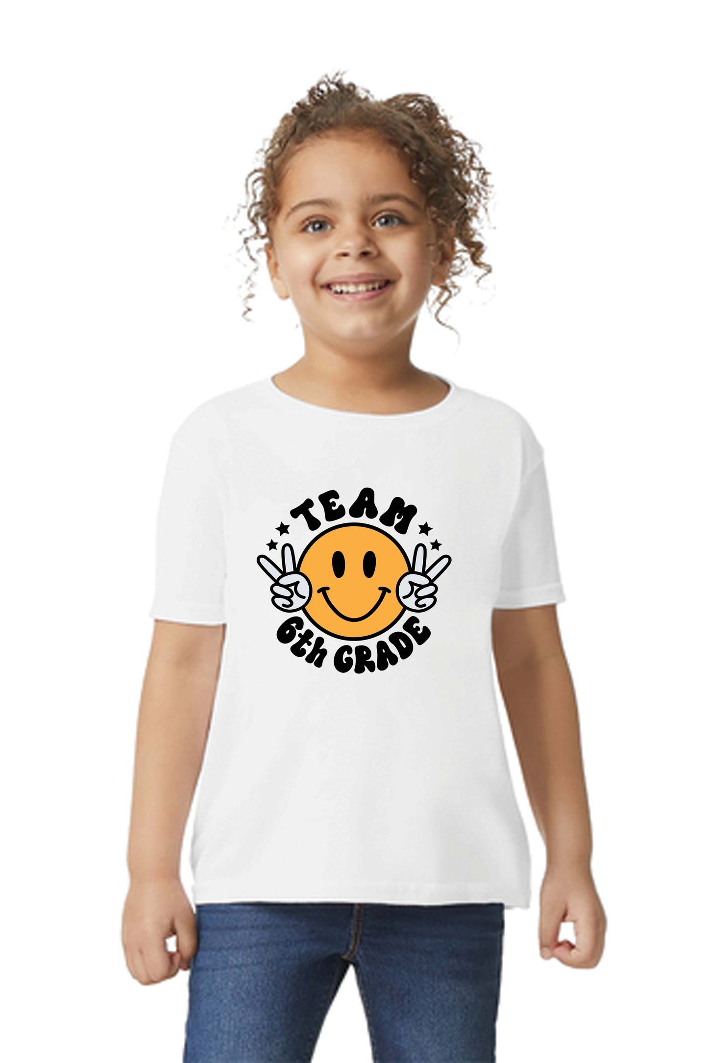 Team Sixth Grade Happy Face, Back To School DTF Transfer