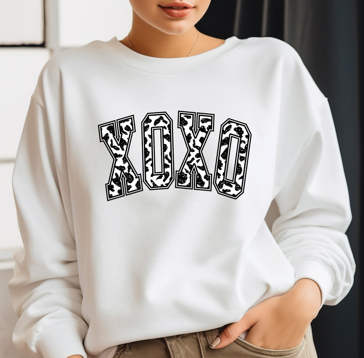 XOXO Faux Glitter Cow Print