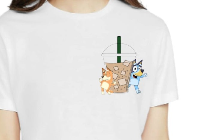 Running On Bluey and Iced Coffee DTF Transfer
