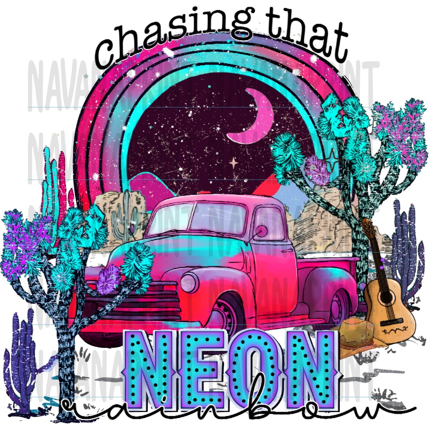 Chasing That Neon Rainbow DTF Transfer