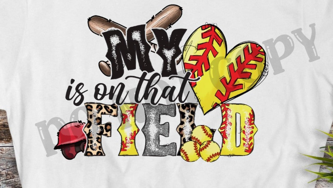 Heart on the field, Softball Bats, Softball Helmet, Leopard ,Softball Mama, Softball, Softball Mom DTF Transfer