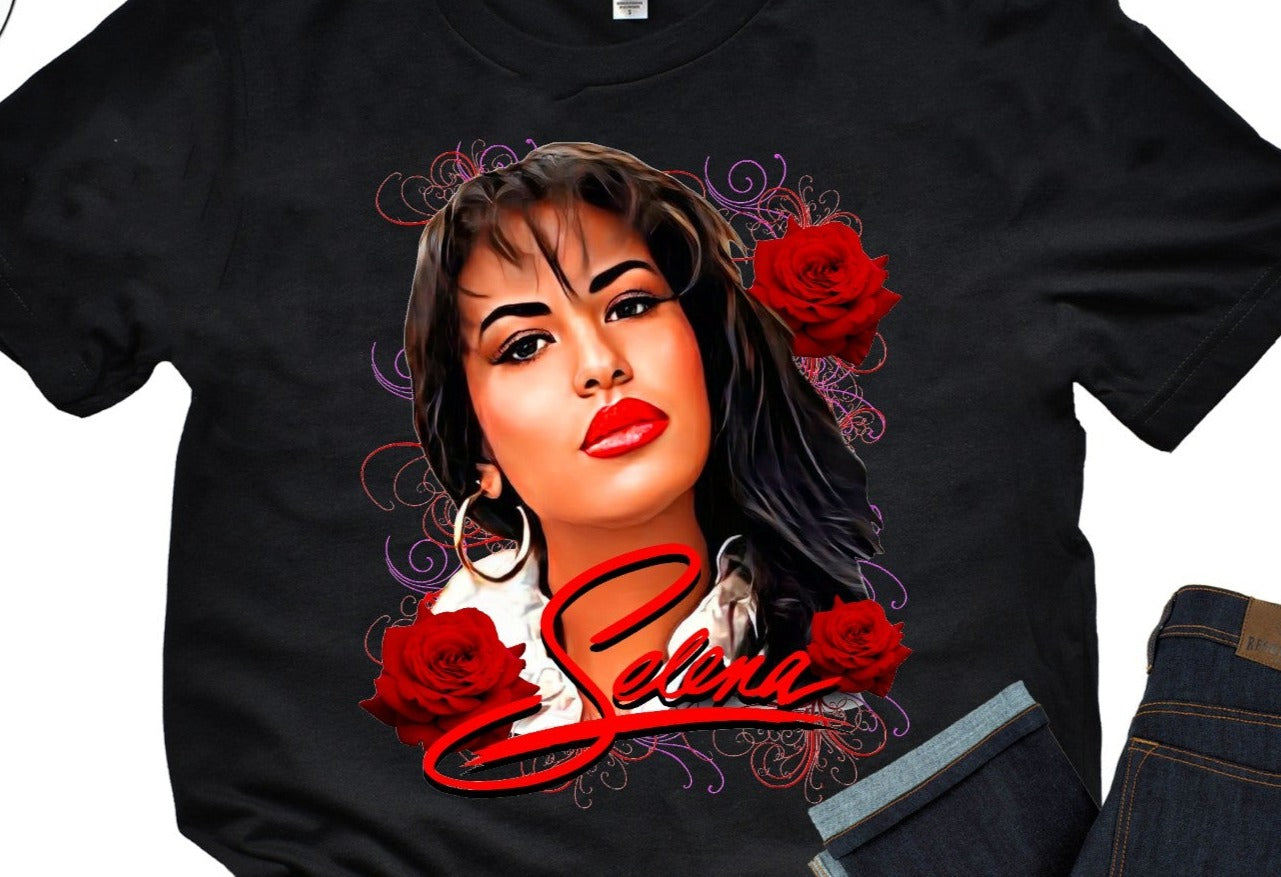 Selena, Selena Quintanilla, Red Roses DTF Transfer