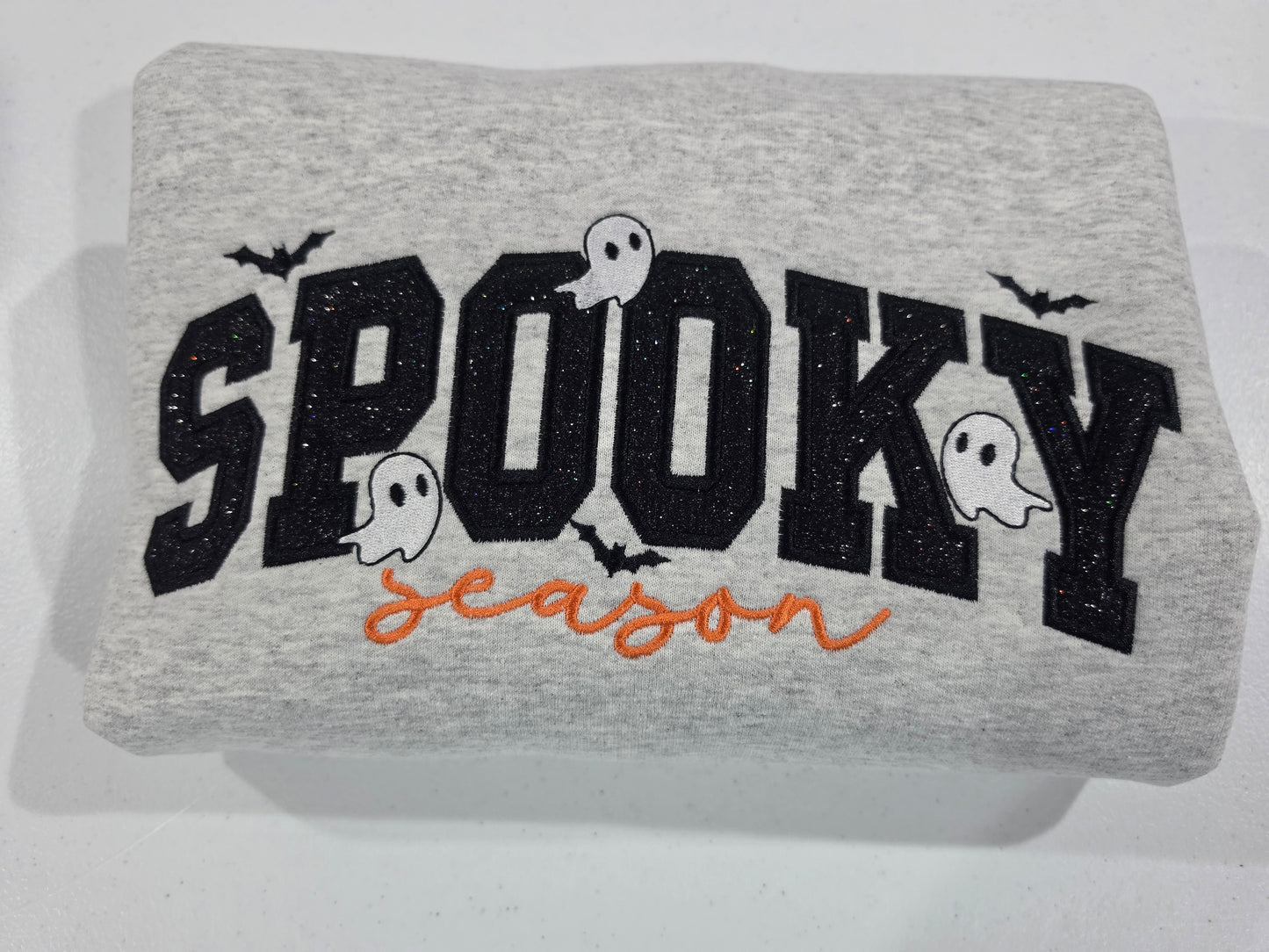 Spooky Season Glitter Embroidered Sweatshirt