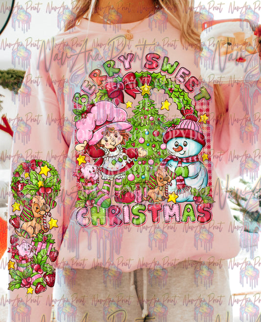 Berry Sweet Christmas Theme w/Sleeve option DTF Transfer