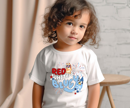 Red white and Blue Fourth of July, Blue DTF Transfer