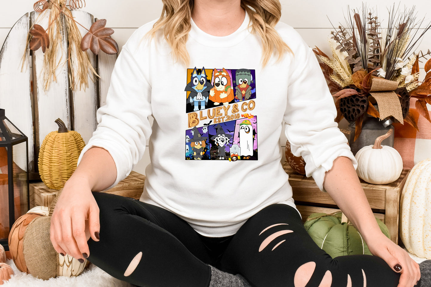 Halloween Blue and Friends Company Est. 2018, Halloween DTF Transfer