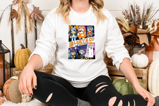 Halloween Blue and Friends Company Est. 2018, Halloween DTF Transfer