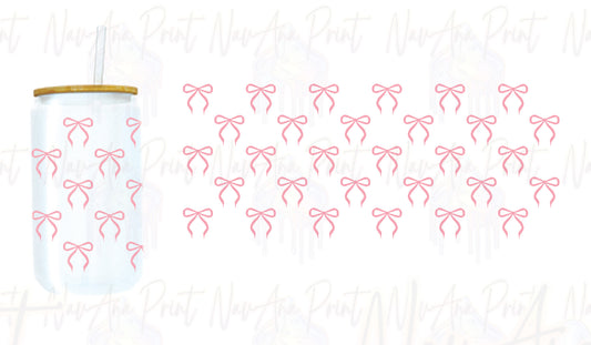 Mini Bows Theme, Valentine, Baby Shower, Birthday, Coquette Theme UV Glass, Tumbler Wrap Transfer