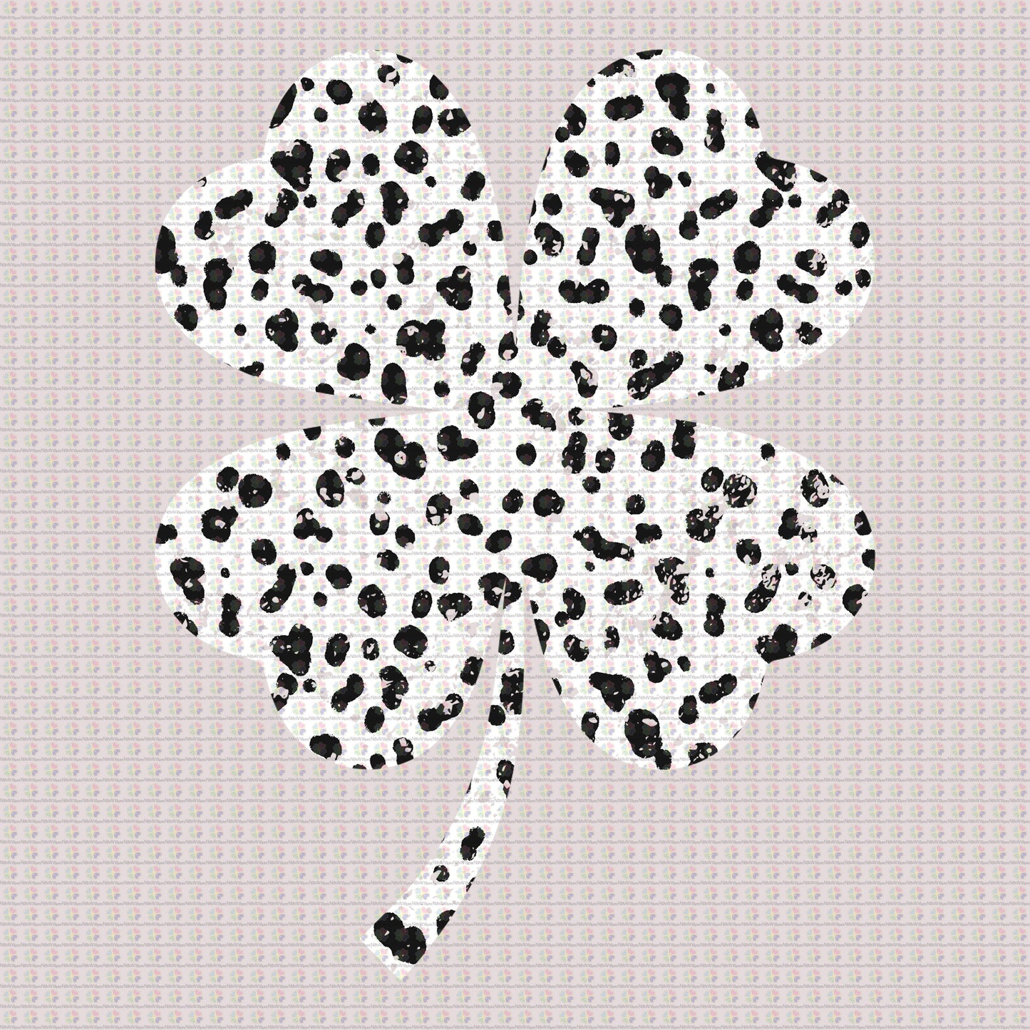 Dalmatian Spotted Four Leaf Clover