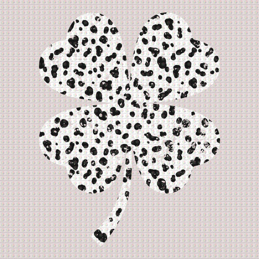 Dalmatian Spotted Four Leaf Clover