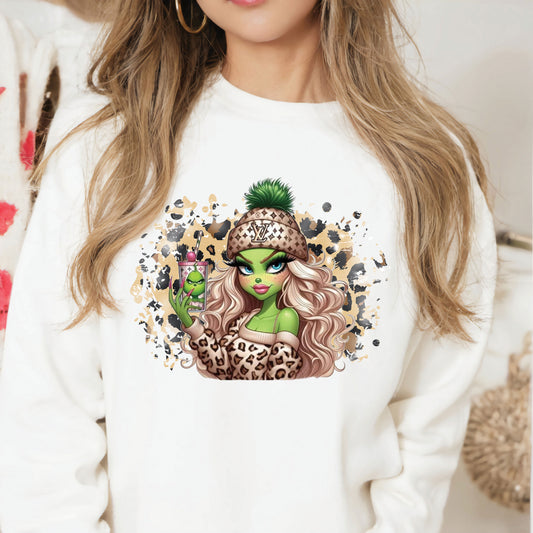 Leopard Boujee Green Girl DTF Transfer