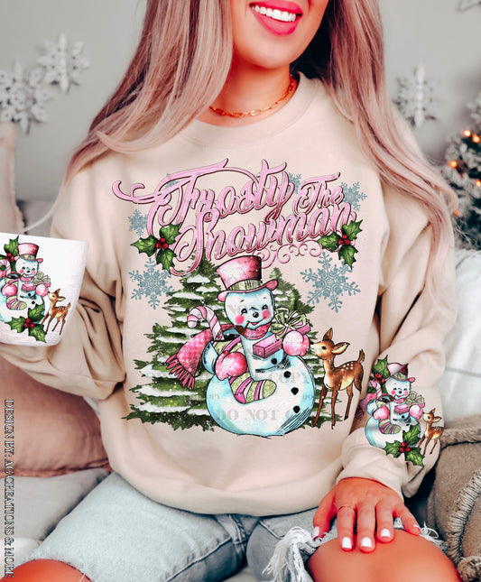 Snowman w/Sleeve option DTF Transfer