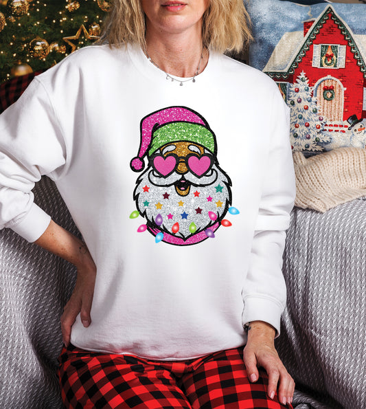Santa Faux Sequin, Faux Sequin, Faux Glitter Christmas DTF Transfer