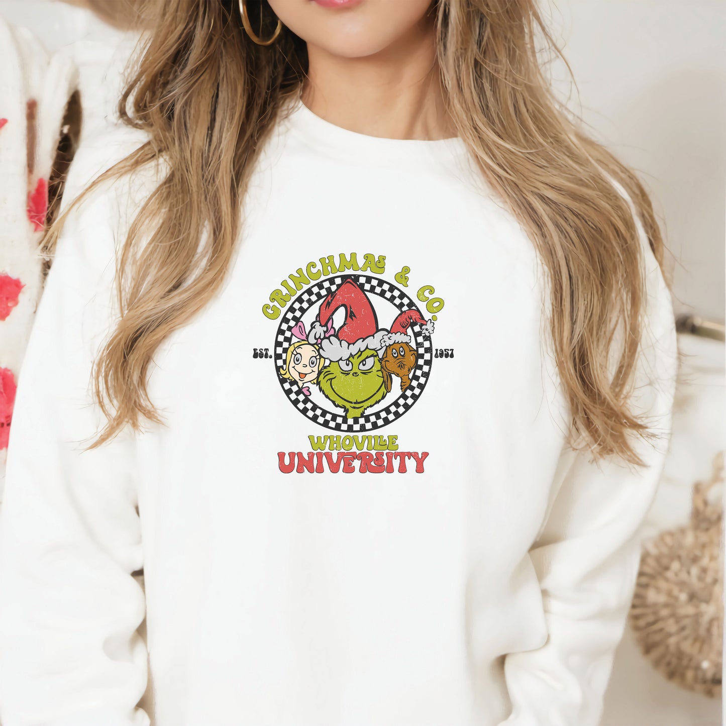 Green Guy University Circle Checkered  DTF Transfer