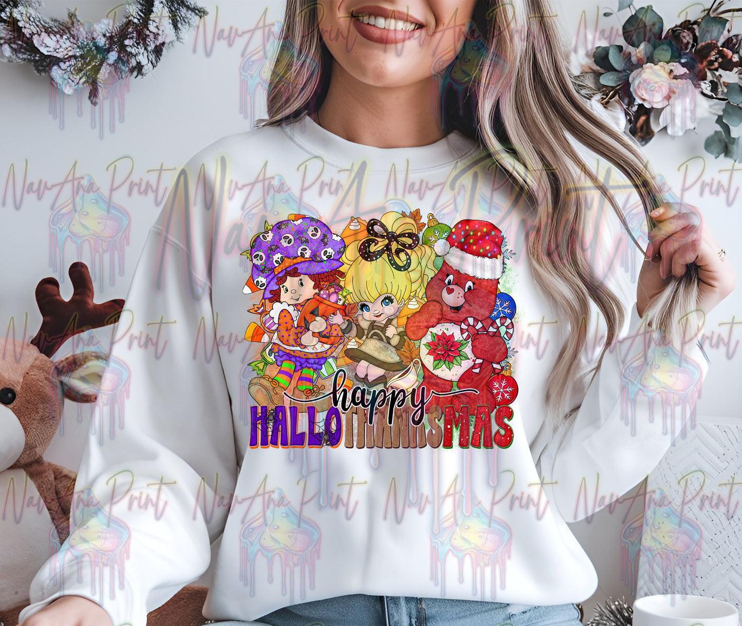 HappyHalloThankMas 80's Retro DTF Transfer