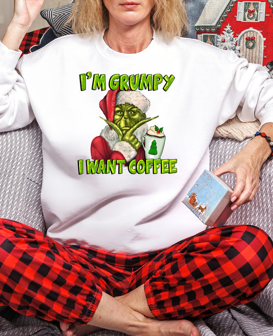 I'm Grumpy I Need Coffee Green Man DTF Transfer