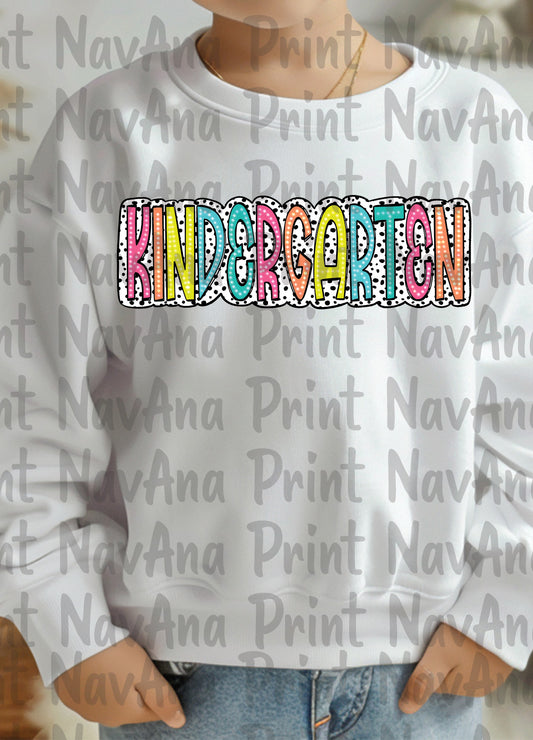 Kindergarten Bright Colorful, Dalmatian, Dotted DTF Transfer