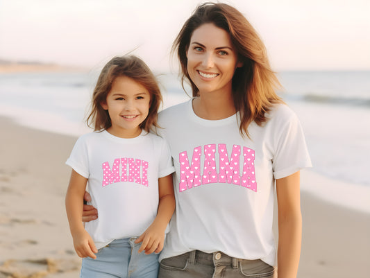 Mama and Mini Valentines, Hearts, Matching Shirts, Mama and Me, Mama and Mini DTF Transfers