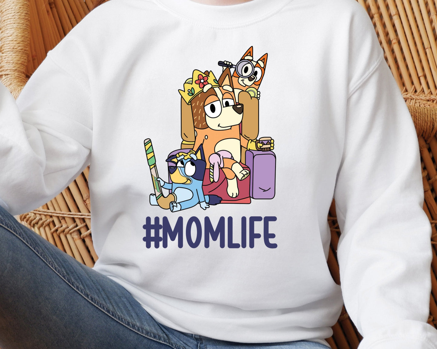 Mom Life Bluey Theme, Bluey and Bingo DTF Transfer