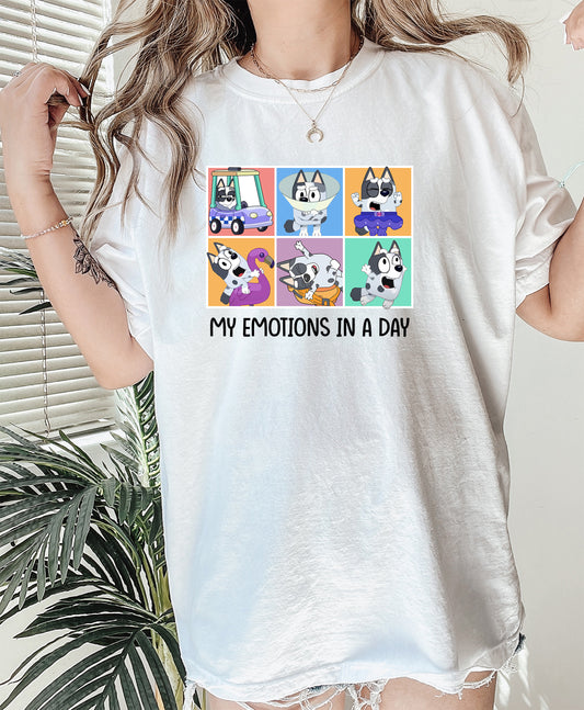 My Emotions In A Day, Blue and Friends DTF Transfer