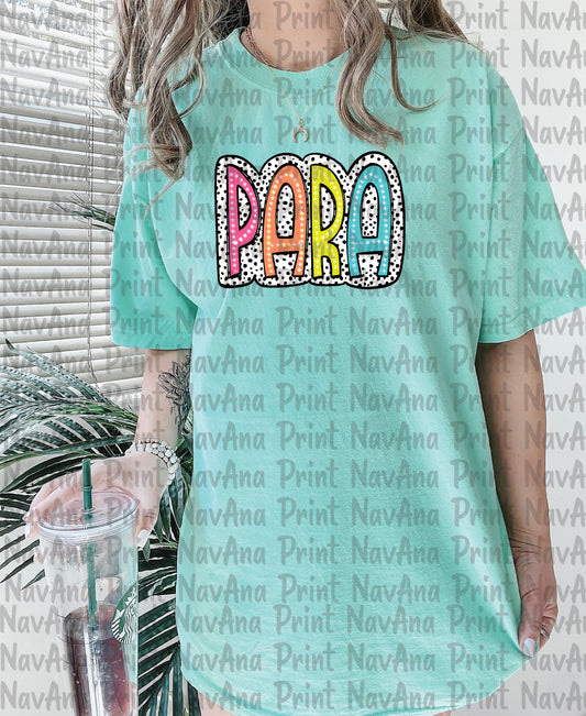 Para Colorful, Dalmatian, Dotted DTF Transfer