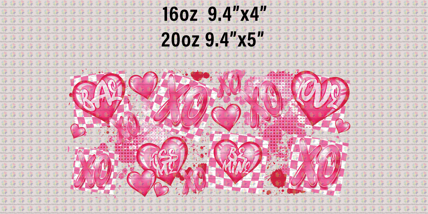 XO Red Checkered Valentines