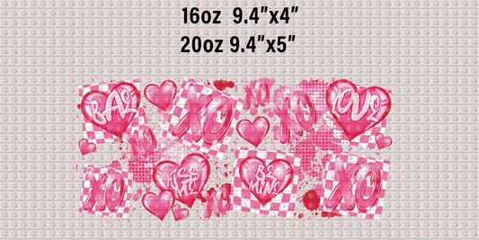 XO Red Checkered Valentines