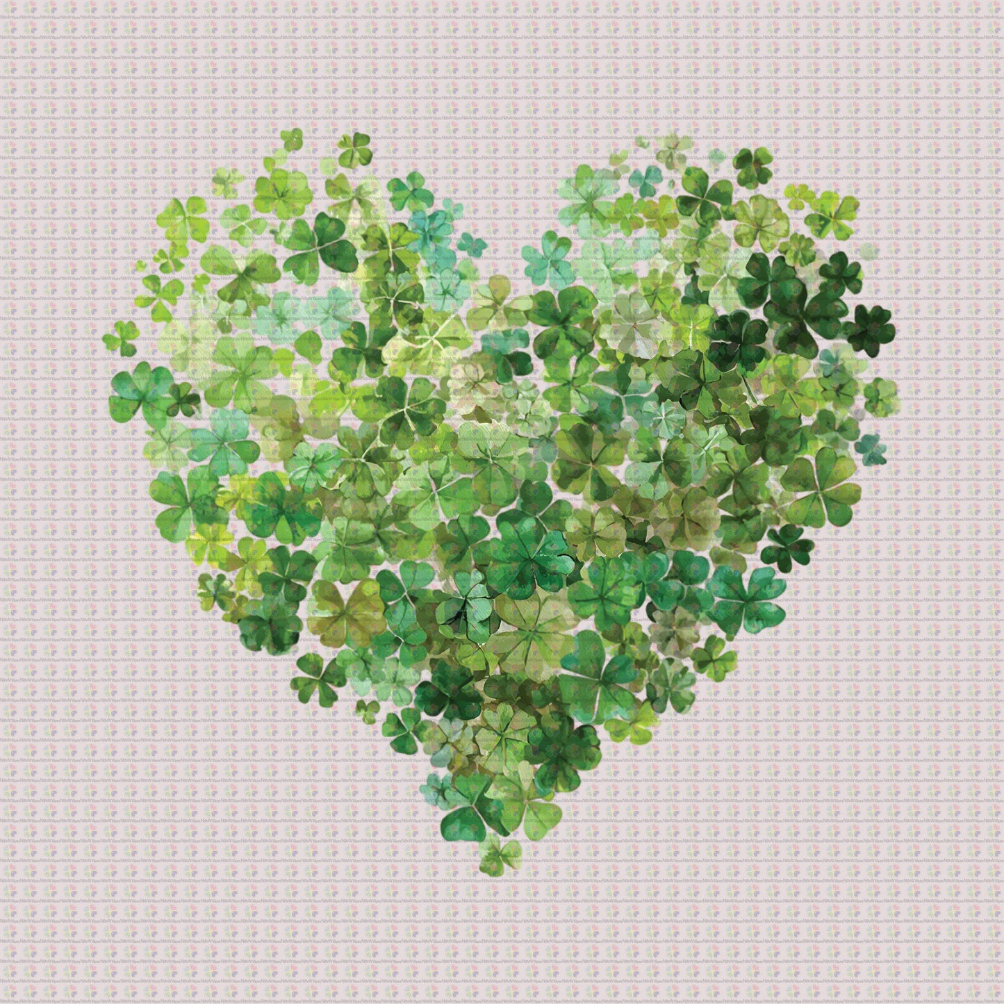 Watercolor Shamrock Hearts