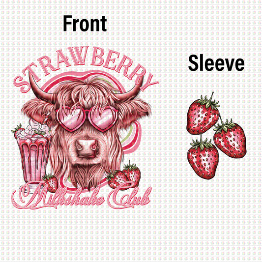 StrawBerry Milkshake Highland Cow