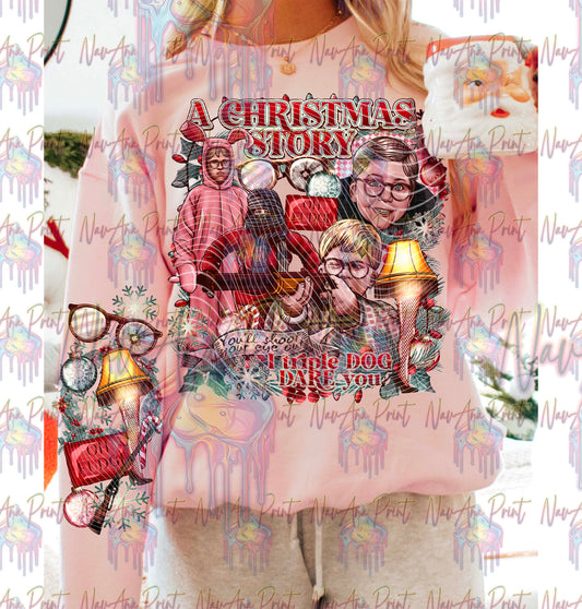 Christmas Story Theme w/Sleeve option DTF Transfer