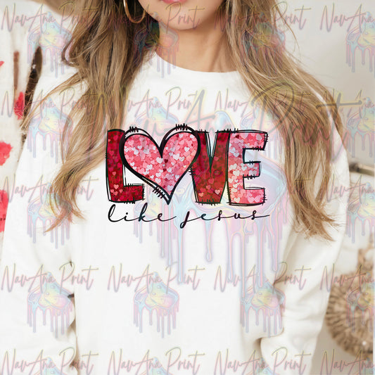 Love Like Jesus Faux Glitter