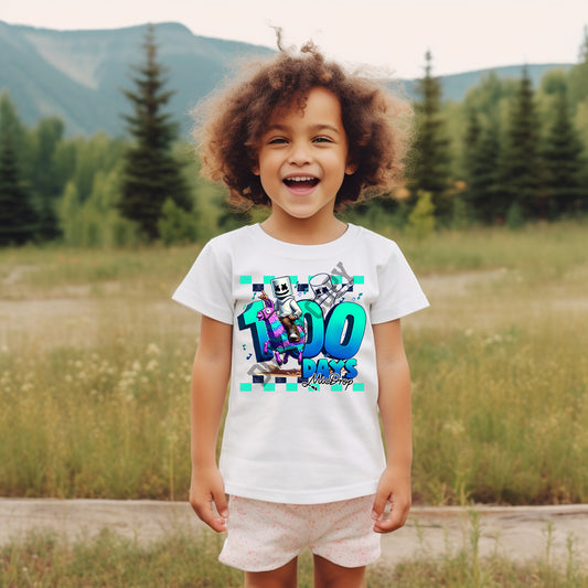 100 Days of School Marshmello  DTF Transfer