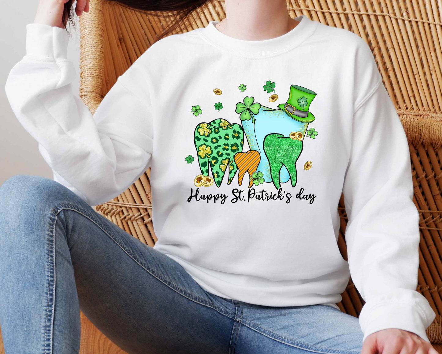 Happy Dental Tooth St Patricks Day, Happy Dental, St Patrick's Day DTF Transfer