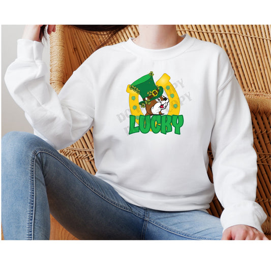 Lucky Beaver Horseshoe, Texas Beaver, Beaver, Pot Of Gold, Rainbow, Lucky, St. Patty's Day DTF Transfer