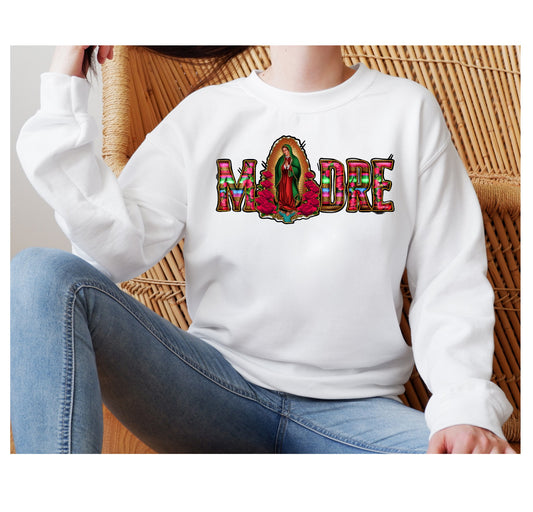 Madre with Our Lady Of Guadalupe Madre, Madre Aztec and Virgin Mary DTF Transfer