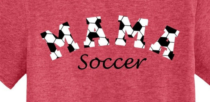 Mama Soccer and number set, Soccer Ball,  2pc DTF Transfer