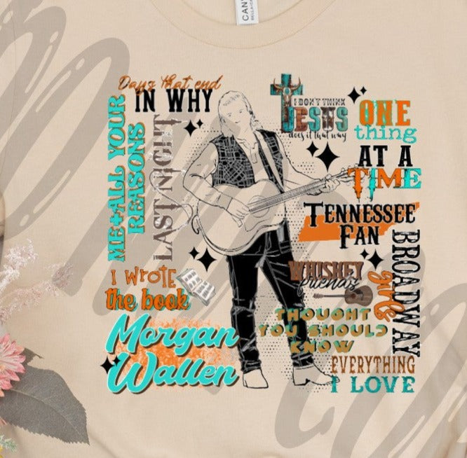 Tennesse Fan, One Thing At A Time, Country Singer, Western Boots, Western Hats, Cactus, Moonlight DTF Transfer