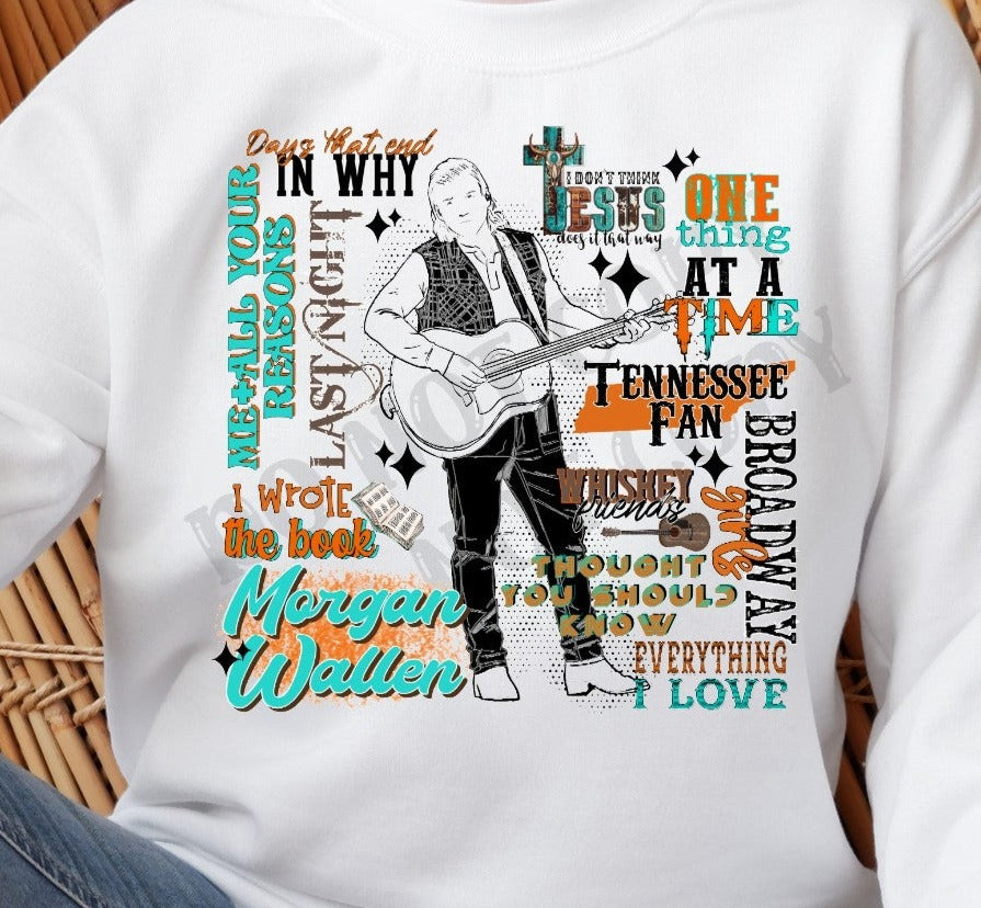 Tennesse Fan, One Thing At A Time, Country Singer, Western Boots, Western Hats, Cactus, Moonlight DTF Transfer
