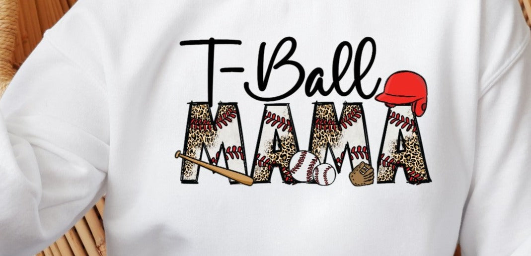 T-Ball Mama, Mama, Mitts, T-Ball Ball, T-Ball, DTF Design